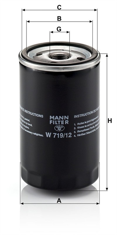 MANN-FILTER W 719/12 EAN: 4011558704100.