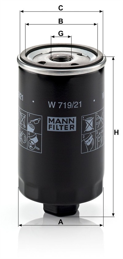 MANN-FILTER W 719/21 EAN: 4011558704704.