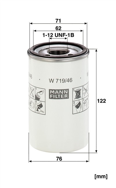 MANN-FILTER W 719/46 EAN: 4011558753801.