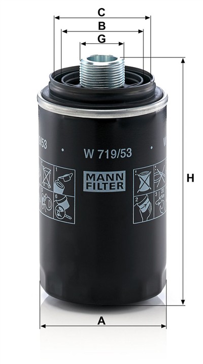 MANN-FILTER W 719/53 EAN: 4011558038649.