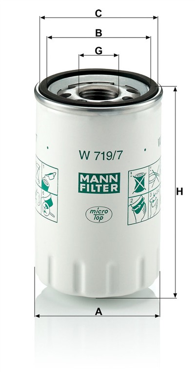 MANN-FILTER W 719/7 EAN: 4011558726003.