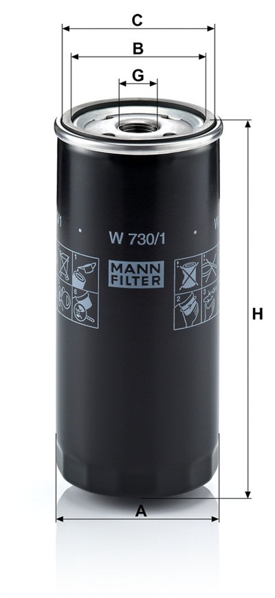 MANN-FILTER W 730/1 EAN: 4011558717902.