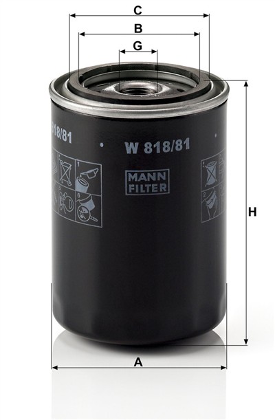 MANN-FILTER W 818/81 EAN: 4011558707507.