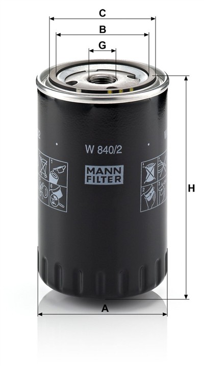 MANN-FILTER W 840/2 EAN: 4011558729905.