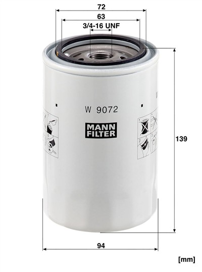 MANN-FILTER W 9072 EAN: 4011558083397.