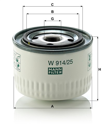 MANN-FILTER W 914/25 EAN: 4011558727307.