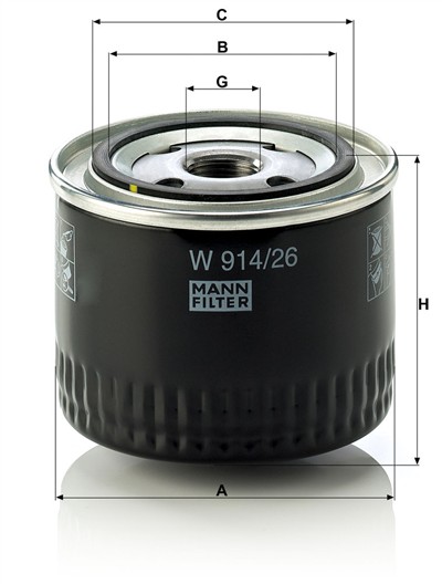 MANN-FILTER W 914/26 EAN: 4011558729202.