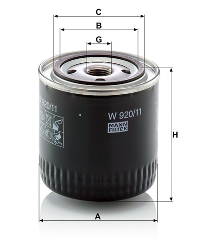 MANN-FILTER W 920/11 EAN: 4011558725709.
