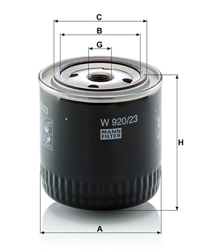 MANN-FILTER W 920/23 EAN: 4011558710309.