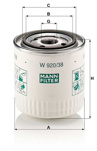 MANN-FILTER W 920/38 EAN: 4011558729400.