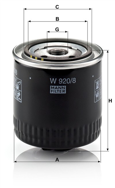MANN-FILTER W 920/8 EAN: 4011558723101.