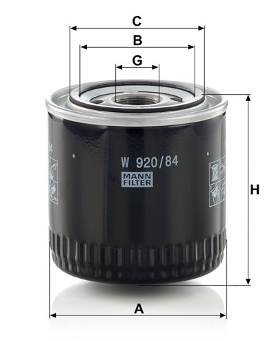 MANN-FILTER W 920/84 EAN: 4011558083069.