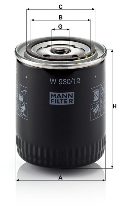 MANN-FILTER W 930/12 EAN: 4011558711405.