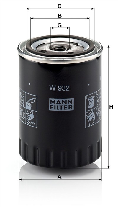 MANN-FILTER W 932 EAN: 4011558718404.