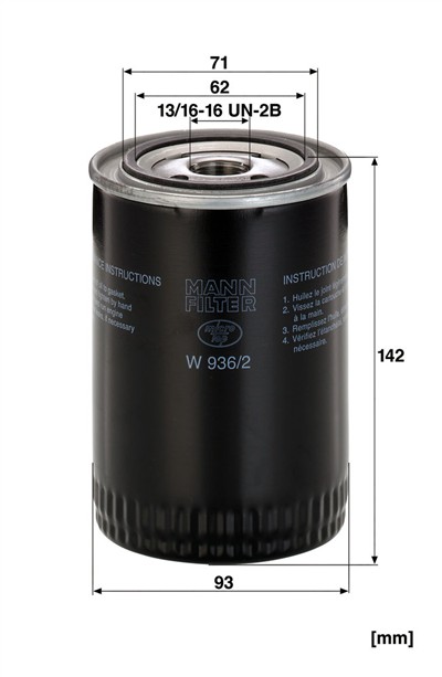 MANN-FILTER W 936/2 EAN: 4011558711702.