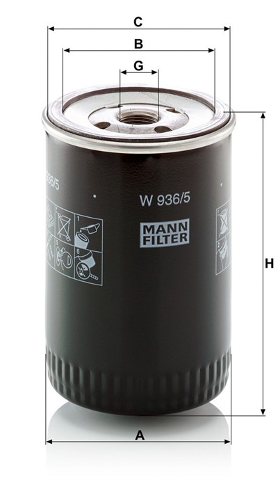 MANN-FILTER W 936/5 EAN: 4011558711900.