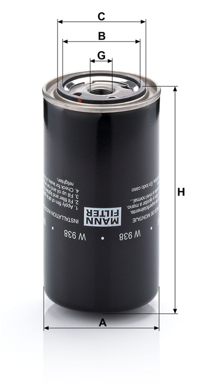 MANN-FILTER W 938 EAN: 4011558747305.