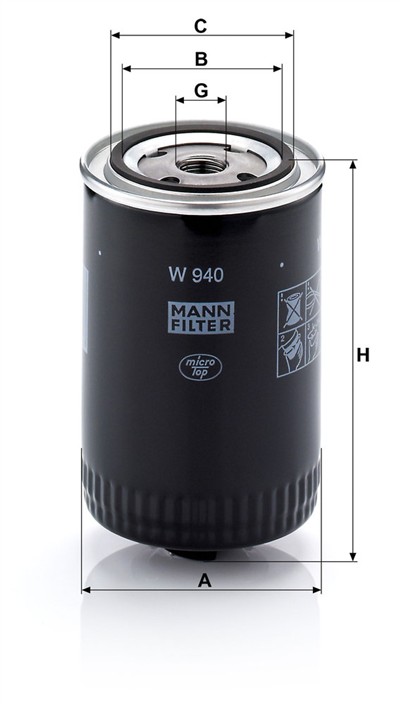 MANN-FILTER W 940 EAN: 4011558712006.