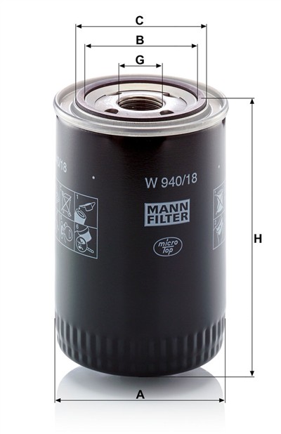 MANN-FILTER W 940/18 EAN: 4011558712501.