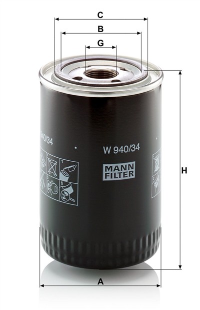 MANN-FILTER W 940/34 EAN: 4011558717308.