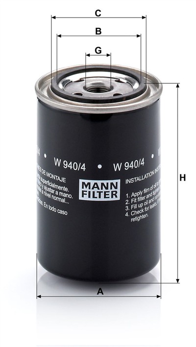 MANN-FILTER W 940/4 EAN: 4011558747206.