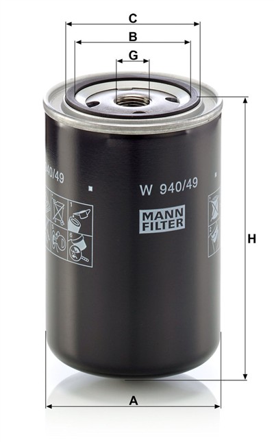 MANN-FILTER W 940/49 EAN: 4011558072476.