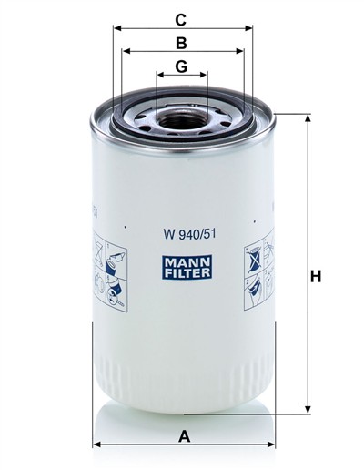 MANN-FILTER W 940/51 EAN: 4011558742904.