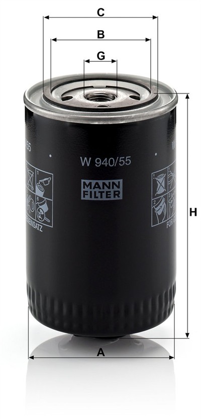 MANN-FILTER W 940/55 EAN: 4011558741204.