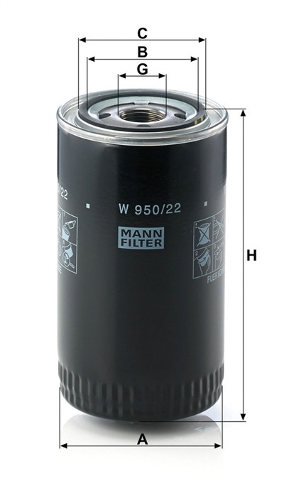 MANN-FILTER W 950/22 EAN: 4011558742102.