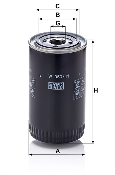 MANN-FILTER W 950/41 EAN: 4011558041731.
