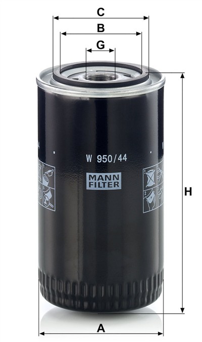 MANN-FILTER W 950/44 EAN: 4011558085797.