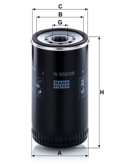MANN-FILTER W 950/48 EAN: 4011558612511.