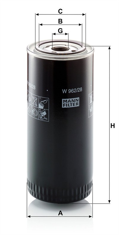 MANN-FILTER W 962/28 EAN: 4011558738808.