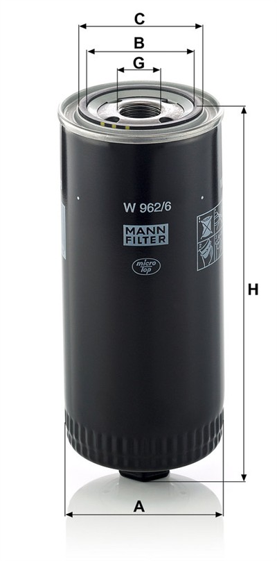 MANN-FILTER W 962/6 EAN: 4011558720803.