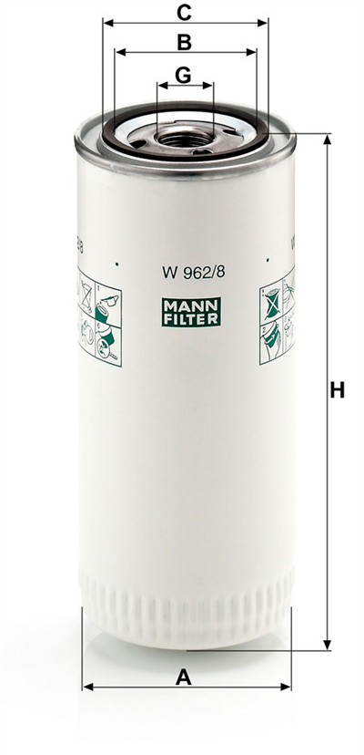 MANN-FILTER W 962/8 EAN: 4011558729301.