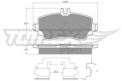 TOMEX Brakes TX 12-76 Číslo výrobce: 12-76. EAN: 5906485555248.