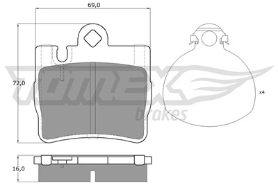 TOMEX Brakes TX 12-87 Číslo výrobce: 12-87. EAN: 5906485555392.