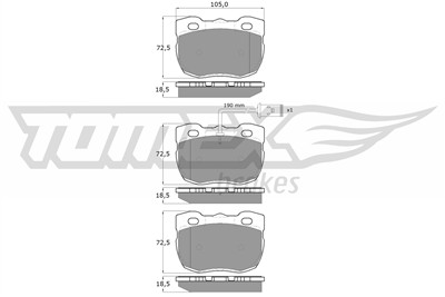 TOMEX Brakes TX 16-23 Číslo výrobce: 16-23. EAN: 5906485559512.