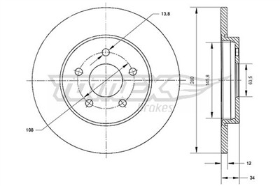 TOMEX Brakes TX 70-53 Číslo výrobce: 70-53. EAN: 5901646647602.