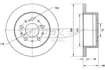 TOMEX Brakes TX 70-61 Číslo výrobce: 70-61. EAN: 5901646647688.
