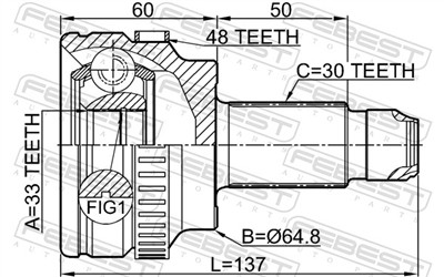FEBEST 1910-E60A48 EAN: 4056111112985.