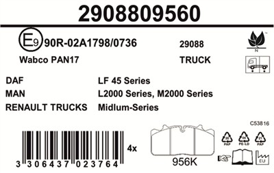JURID 2908809560 Číslo výrobce: 29088. EAN: 3306437023764.