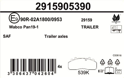 JURID 2915905390 Číslo výrobce: 29159. EAN: 3306437042604.