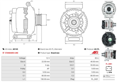 AS-PL A0145 EAN: 5901259401899.