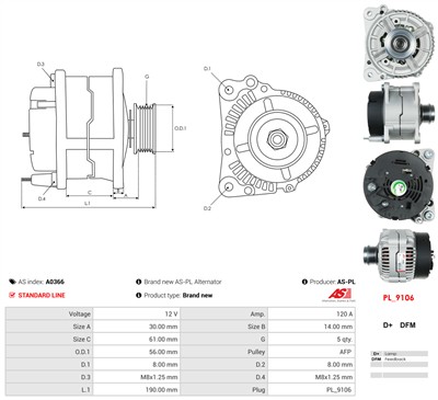 AS-PL A0366 Číslo výrobce: 0123515003. EAN: 5901259489392.