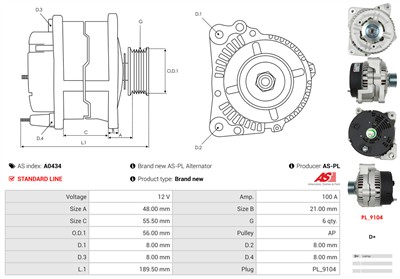 AS-PL A0434 EAN: 5902129006220.