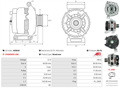 AS-PL A0564S EAN: 5902129098881.