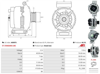 AS-PL A0587S EAN: 5902129050841.