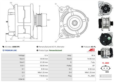 AS-PL A0861PR EAN: 5902129177722.