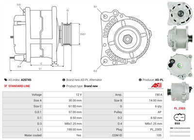 AS-PL A2074S EAN: 5902129061939.
